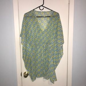 Blue & Green Beach Cover up